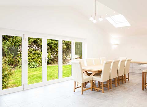 Property Interior - kitchen with bifold doors to garden