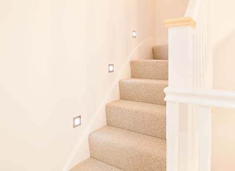 Property Interior - detail shot of stairwell with LED lighting